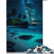 Puzzle für Erwachsene, Nachtansicht des Strandes, 1000 Teile, für Erwachsene und Kinder ab 12 Jahren, Papppuzzle, Stressabbau, schwierige Herausforderung, Größe: 26 x 38 cm