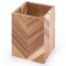 Woodluv Herringbone Pattern Acacia Wood Utensil Holder, 10 x 10 x 15 cm