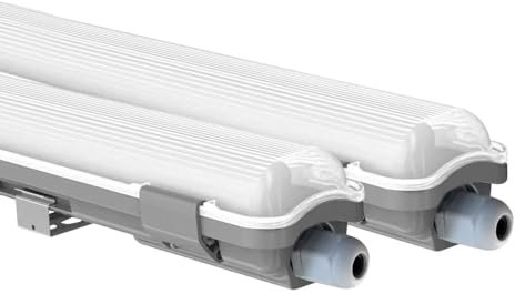 V-TAC LED Wannenleuchte Deckenleuchte Feuchtraum LED Garagenlampe Feuchtraumwannenleuchte LED Röhre, strahlwassergeschützt, 1x LED 18W 1700Lm kaltweiß, L 127,5 cm, 2er Set