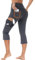 BAYGE Damen Bootcut Yogahose 3/4 V-Crossover Hight Waist Wasserdicht Blickdicht Bauchkontrolle Slim Fit Flared Leggings Sporthose Jeggings Schlaghose Sweathose Arbeitshose mit Taschen, Grau, M