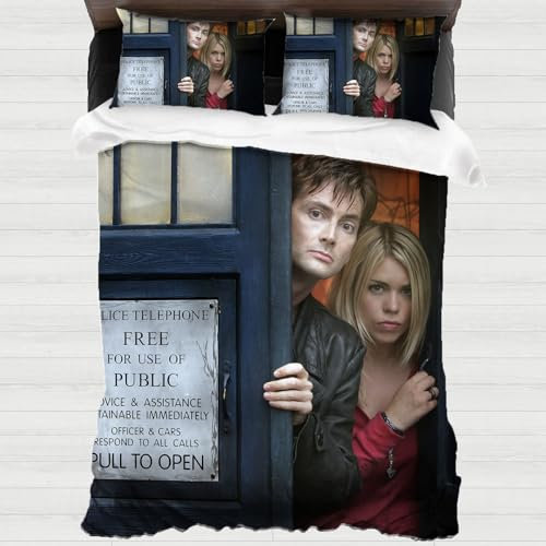 XYOK 3D Drucken Doctor Who Bettwäsche Sets Kinder Und Jugendliche Mikrofaser Bettbezug,Mit Reißverschluss Steppdeckenbezug Kissenbezug (Doctor2, Single 135x200)