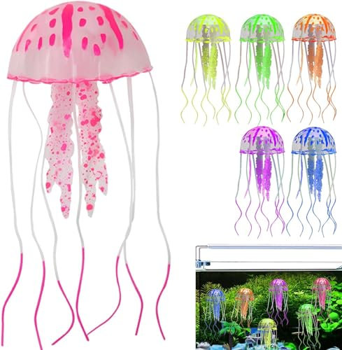 GANPUB Medusa artificiale rosa incandescente adatta per acquario decorazione stabile acquario decorazione
