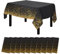 JMIATRY 10 Stück Tischdecke Geburtstag, 137×274cm Tischdecke aus Kunststoff, Dot Tischdecken, Schwarz und Gold Party Tischdecke Hochzeit Tischtuch
