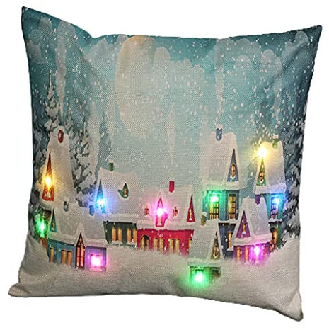 HUANIZI LED-Beleuchtungs-Kissenbezug, Weihnachts-Kissen für Kissenbezug, Heimdekoration, Sofa-Dekoration