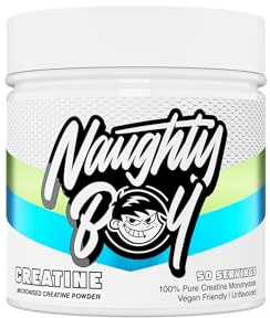 Naughty Boy Micronisiertes Creatin Pulver, Creatin Monohydrat Pulver (Unflavoured) 50 Portionen