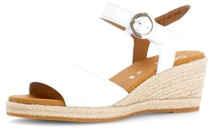 Gabor Damen Riemchensandalen, Frauen Sandalen,Absatz,Sommerschuhe,Freizeitschuhe,offene Schuhe,Strandschuhe,Weiss (Jute),40.5 EU / 7 UK