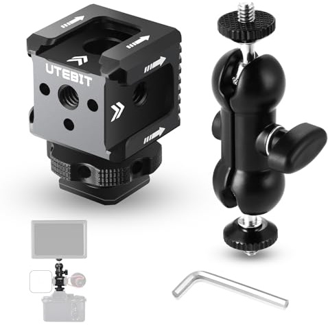 UTEBIT 3 Port Cold Shoe Mount with 1/4-20 Thread, Black