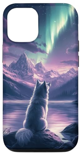 Sibirischer Husky Wolf Kunst Berglandschaft Hülle für iPhone 12/12 Pro