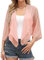 Aottori Bolero Donna Elegante Coprispalle Maniche 3/4 Cardigan Corta Chiffon Shrug Casual Giacca Trasparente Cerimonia Rosa Antico S