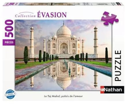 Nathan Puzzle für Erwachsene – Puzzle 500 Teile – Das Taj Mahal, Palast der Liebe – Erwachsene und Kinder ab 12 Jahren – Hochwertiges Puzzle – Kollektion Escape – 12001514