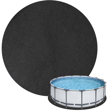 QUSLLIS Tapis de Sol pour Piscine Extérieure 200g/m² Ronde 4 M (2,4 KG), Tapis de Protection Pliable pour Spa Gonflable, Tapis Antidérapant pour Baignoire, Tapis de Sol de Protection pour Piscine