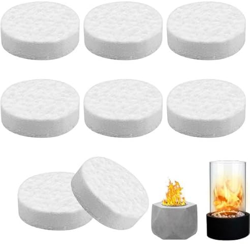 8 Stück Keramikwolle für Bioethanol, 8,6×2,5cm Keramik Wolle Kamin, Brennwatte, Keramikschwamm, Keramische Wolle, Bioethanol Watte für Bio Ethanol Kaminofen Indoor Gel Tischkamin
