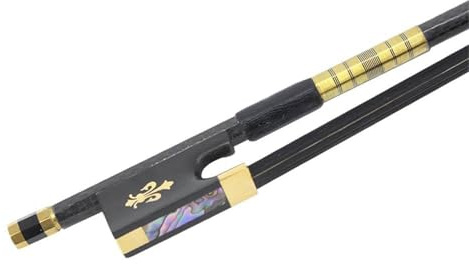 Violin Bow Grid Carbon Fiber Violin Bow Pattern Carved White Horsehair(Orchid)