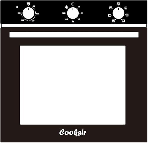 Cooksir 60L Built-In Electric Oven with 13amp Plug - 6 Functions, 2200W Electric Oven Built in, Rotary Knob Controls, 50℃-250℃, Single Oven Built in with Timer, Includes Grill & Baking Tray