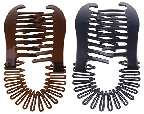 Haarklammern, großer Kamm, Bananenklammer, Pferdeschwanz, Haar-Accessoire, 2 Farben