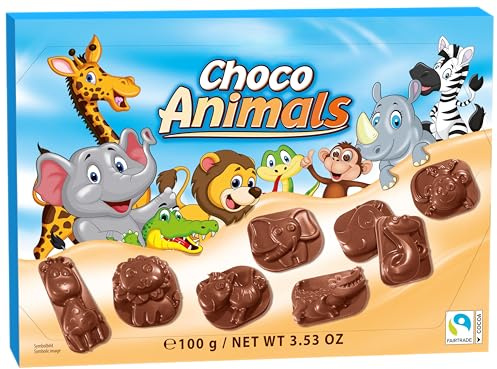 Tiere aus Schokolade – Zootiere aus Milchschokolade 100g | Tierfiguren aus Schokolade | Geschenk oder Deko