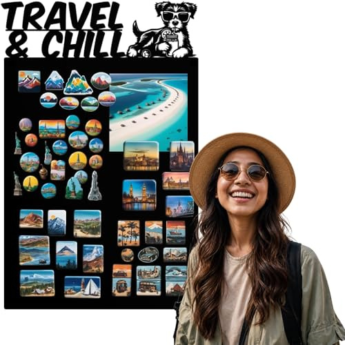 Anwicar Magnettafel Mischling Schwarz 31x50 cm | Magnetisches Stahlboard für Magnete, Fotos und Notizen, Beschreibbar, Montageset inklusive