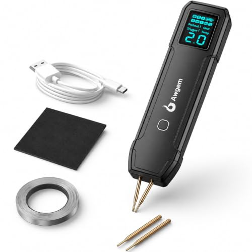 Soldador por puntos de batería, soldador de batería Awgem SH2,99 soldador de mano con pantalla LCD, modos manuales automáticos/humanizados, máquina de soldadura por puntos portátil para soldar tiras