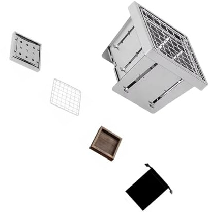 Multifunktionaler Tisch Holzkohlegrills Edelstahl Kleiner Herd geeignet zum Grillen Kochen Suppe Outdoor Kochen Outdoor Kochen Grills