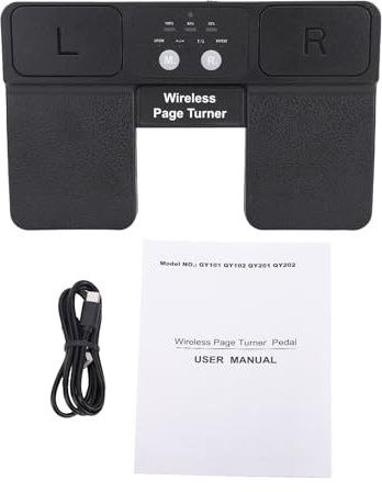 Eminchu Kabelloser Page Turner BT Music Page Turner, Tablets Phones Keyboard Foot Switches, Smartphones Silent Foot Wiederaufladbares Pedal mit Multimedia-Fernbedienung, Ideal für Geräte