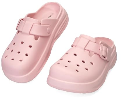 JOMIX Zoccoli Donna Sabot Estivi Ciabatte Gomma Eva Giardino Sanitari Platform Clog Comode Leggere (WEG260113, Rosa, 36/37 EU)