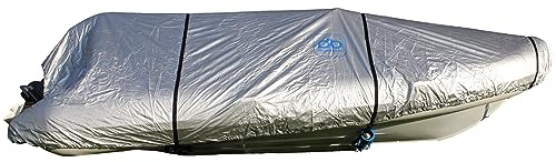 Ducksback 14-16ft Heavy Duty Waterproof RIB/Sport Boat Cover | Fits 14-16ft, 90 beam width Waterproof, breathable, UV resistant Elasticated hem, tie down straps Carry bag included