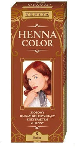Henna Color 8 Rubin Bálsamo Capilar Tinte Para Cabello Efecto De Color Tinte De Pelo Natural Gallina Eco