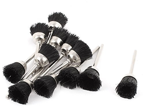 sourcingmap 12 Pcs 15mm Dia Black Nylon Cup Brush Polishing Wheel for Rotary Tool