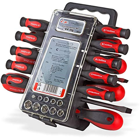 DEMA Schraubendreher Set 44 tlg., Schraubenzieher Set, Bit Set, Stecknuss Set, Präzisionsschraubendreher, Werkzeug Set für Haushalt und Werkstatt