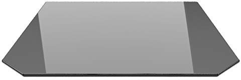 Sechseck 120x130cm Glas schwarz - Funkenschutzplatte Kaminbodenplatte Glasplatte f. Kaminofen (Schwarz SE120x130cm - mit Silikon-Dichtung)