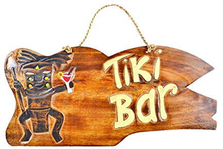 Coco Papaya Großes Schild/Schild aus Holz, Tiki Bar, 50 cm, handgefertigt.