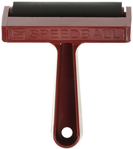 Speedball 4 Soft Rubber Brayer, Boxed, Block Printing, Printmaking Tools, Brush Roller, Scrapbooking Art Craft Supplies, Decoupage