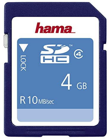 Hama HighSpeed SDHC Card 4GB Speicherkarte (Class 4)