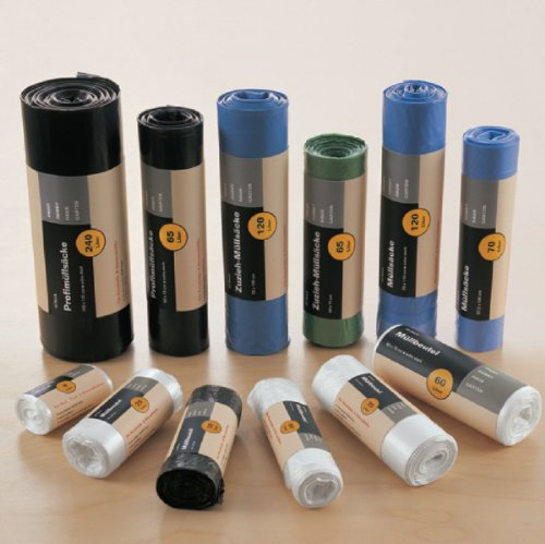 Noor Müllbeutel Müllsäcke 120l 10er Rolle 70x110 cm blau