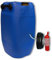 plasteo® 60L Getränke- Wasserkanister Blau mit Schraubdeckel + Hahn (DIN 71) | Lebensmittelecht | BPA Frei | Tragbar mit 3 Griffen | Indoor und Outdoor | Made in Germany