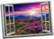 Pink Floral Sunset View 3D Fenster Effekt Leinwandbild Wand Art Großer 76,2 x 50,8 cm