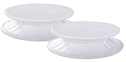 Lékué Set de 2 tapas extensibles, Silicona, Blanco, 2 unidades x 8,5 cm (Utensilio Cocina)