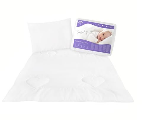 Baby Comfort Quilted Duvet and Flat Pillow Set 80x70 cm for Newborn Crib or Pram