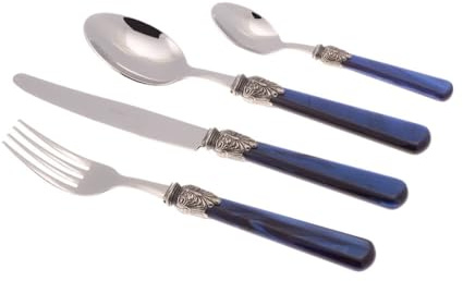 Servizio Set di Posate 24 Pezzi in Acciaio Inox Rivadossi Sandro Elena Blu