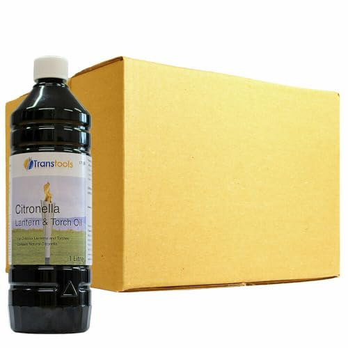 Box of 6 x Transtools Citronella Lantern, lamp and Torch Oil - 1 Litre
