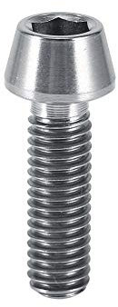 Tbest Titan M6 Schrauben, 6 Stück, M6X16/20, Silber, Kegelschraube mit Unterlegscheibe