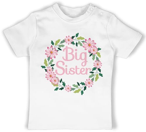 Baby T-Shirt Mädchen Jungen - Große Schwester - Schwesterherz - 18/24 Monate - Weiß - Sister 1 Sister 2 Geschwister t-Shirts Schwestern sis Tshirt Shirt Grosse schweste Tshirts t Big schwer groß