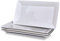 Klikel Entrada - 4 platos clásicos blancos para servir, rectangulares grandes