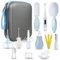 Lictin Babypflege-Set, 15-teilig, mit Ohrlöffel, LED-Haarbürste und Kamm, Nagelknipser für Reisen und den täglichen Gebrauch blau