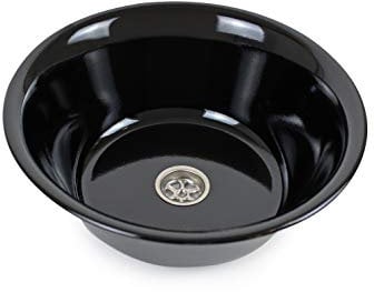 Edelstahl Design Spülbecken Design Dunkel Camping Spüle Waschbecken + Ablauf Maße: 24cm (240mm) (ad-ideen)