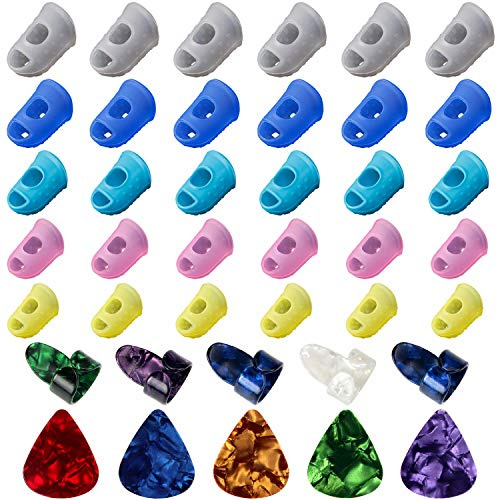 Fingerspitzenschutz aus Silikon, für Saiteninstrumente, Nähen und Stickereien (5 Größen), 30 Stück