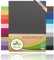 leevitex® Topper Spannbettlaken | 140x200cm - 160x200cm | 100% Jersey Baumwolle | Ökotex | Topperbezug | 18 cm Steghöhe | Anthrazit/Grau