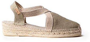 Toni Pons Damen-Espadrille aus Baumwollstoff - Verdi-V - Khaki, 35 EU