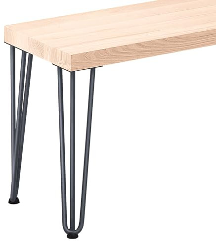 LAMO Manufaktur Sitzbank Esszimmer Holzbank Küchenbank 30x160x47 cm, Möbelfüße Creative Anthrazit/Roh, LSB-01-A-001-160-7016Cr