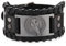 TEAMER Wikinger Odins Rabe Lederarmband für Männer Schwarz Braun Wickelgürtel Krähenarmbänder Nordischer Keltischer Pagan Amulett Schmuck (Stil 1 Antikes silber)